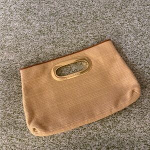 Michael Kors Elegant Tan Woven Clutch